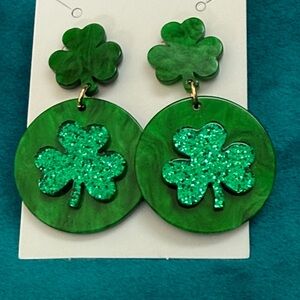 Green Shamrock Earrings